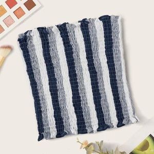 blue stripped tube top